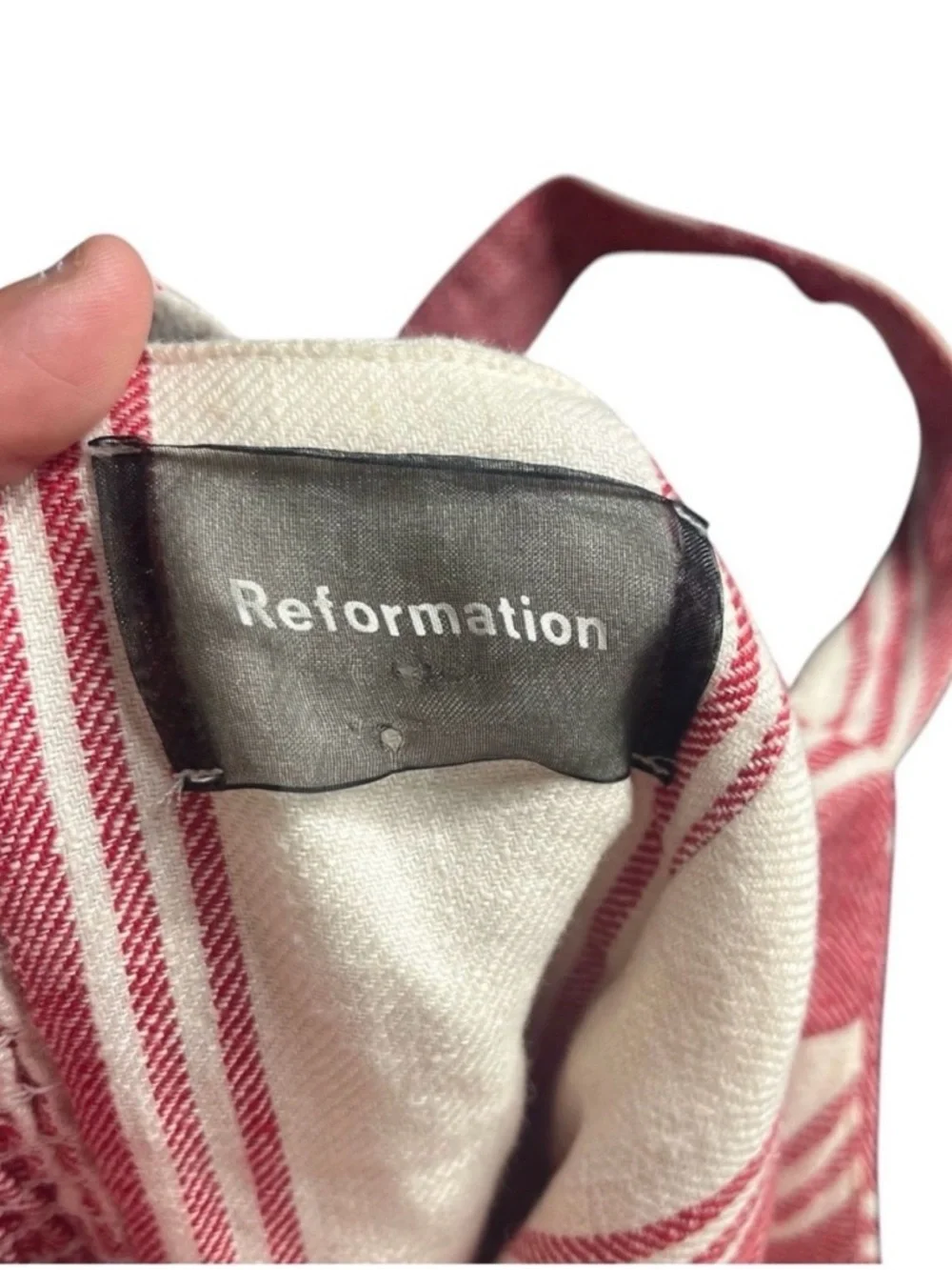 Reformation Linen Coconut Romper Size 6 Cuba Stripe Resort Button Front Pocket